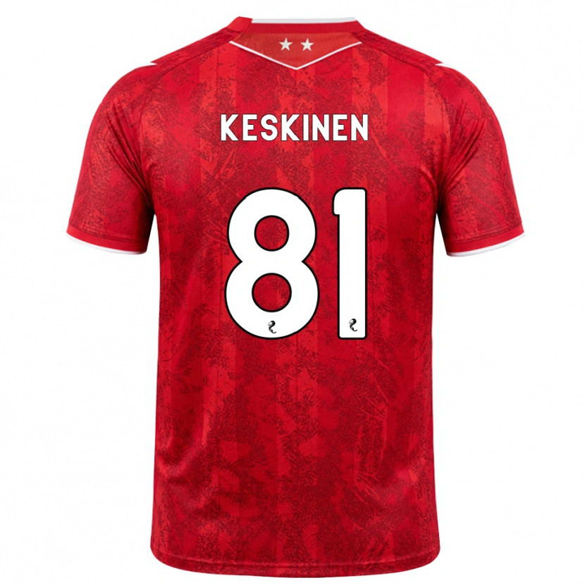 Danxen Hombre Camiseta Topi Keskinen #81 Rojo Blanco 1ª Equipación 2026/27 La Camisa México