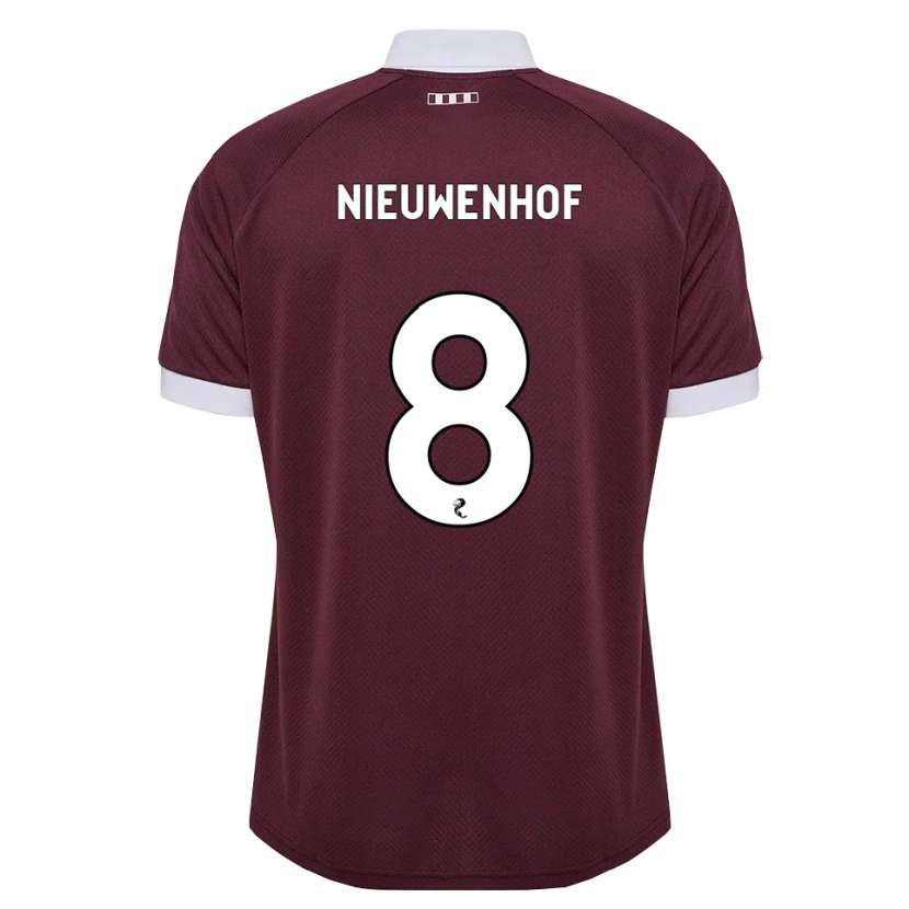 Danxen Hombre Camiseta Calem Nieuwenhof #8 Blanco Borgoña 1ª Equipación 2026/27 La Camisa México