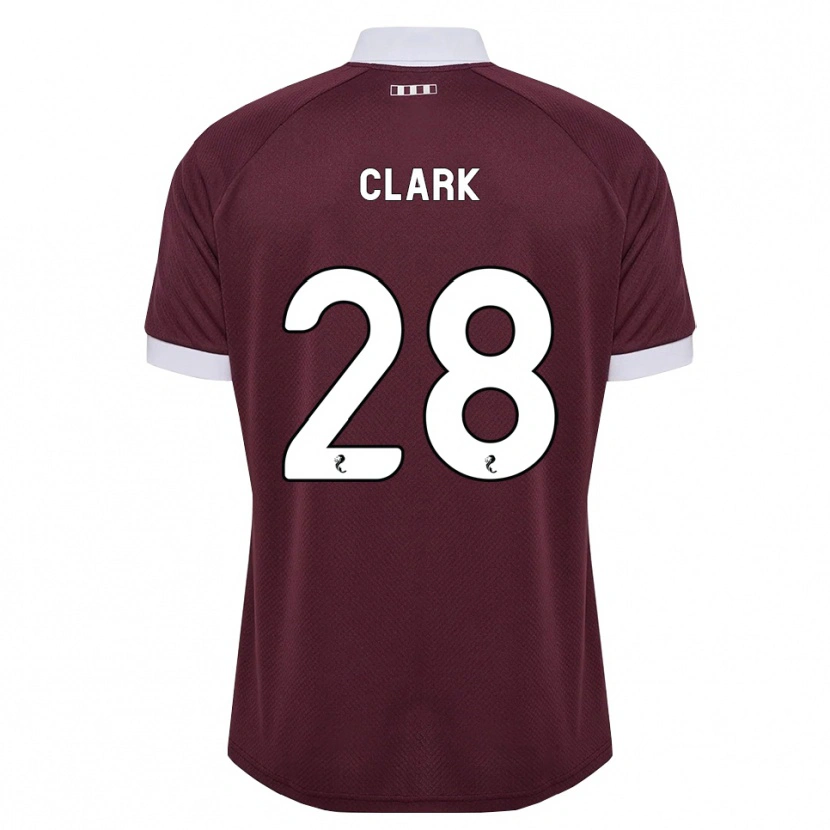 Danxen Hombre Camiseta Zander Clark #28 Blanco Borgoña 1ª Equipación 2026/27 La Camisa México