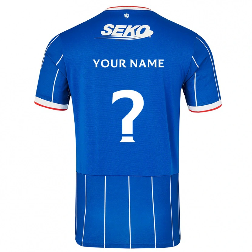 Danxen Hombre Camiseta Su Nombre #0 Rojo Azul Blanco 1ª Equipación 2026/27 La Camisa México