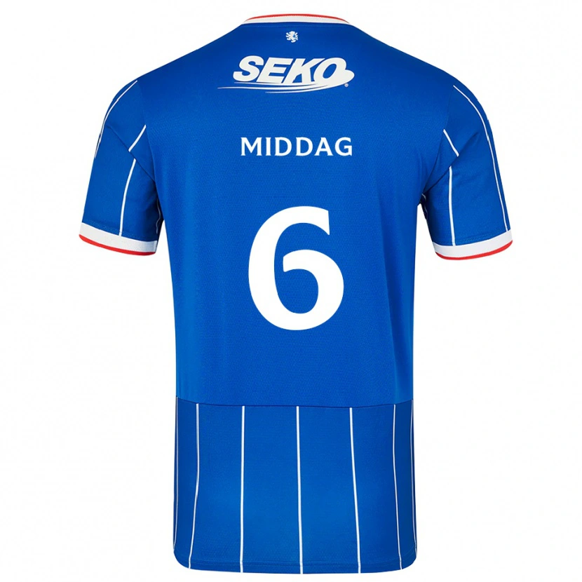 Danxen Hombre Camiseta Tessel Middag #6 Rojo Azul Blanco 1ª Equipación 2026/27 La Camisa México