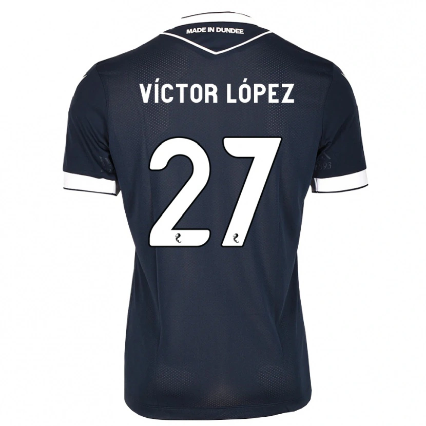 Danxen Hombre Camiseta Victor Lopez #27 Azul Medianoche Blanco 1ª Equipación 2026/27 La Camisa México