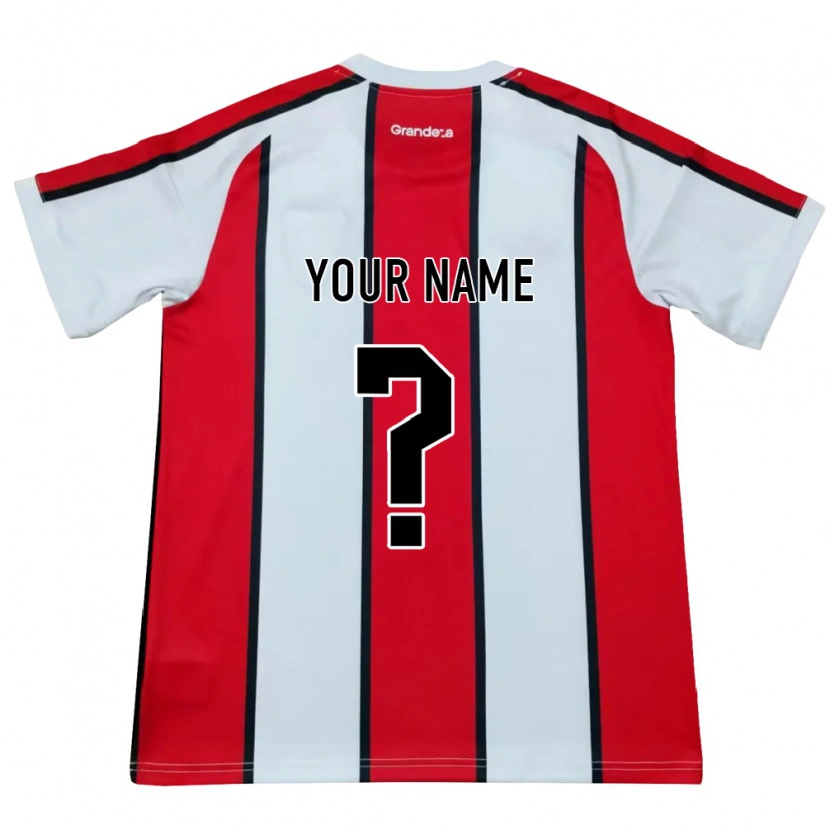 Danxen Hombre Camiseta Su Nombre #0 Blanco Rojo Negro 2ª Equipación 2026/27 La Camisa México