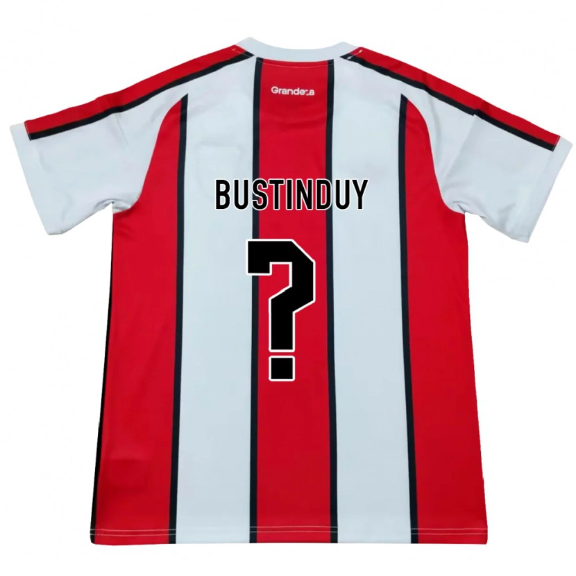 Danxen Hombre Camiseta Agustín Bustinduy #0 Blanco Rojo Negro 2ª Equipación 2026/27 La Camisa México