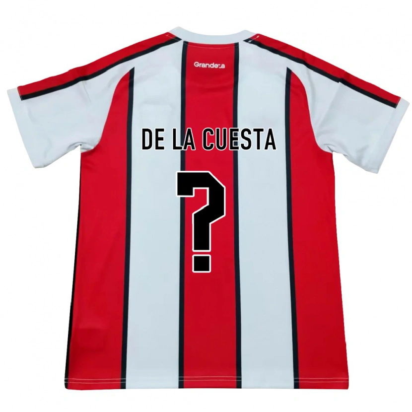 Danxen Hombre Camiseta Agustín De La Cuesta #0 Blanco Rojo Negro 2ª Equipación 2026/27 La Camisa México