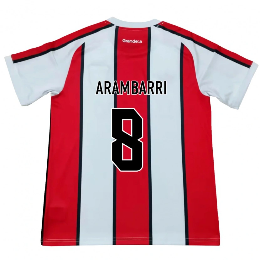 Danxen Hombre Camiseta Mauro Arambarri #8 Blanco Rojo Negro 2ª Equipación 2026/27 La Camisa México