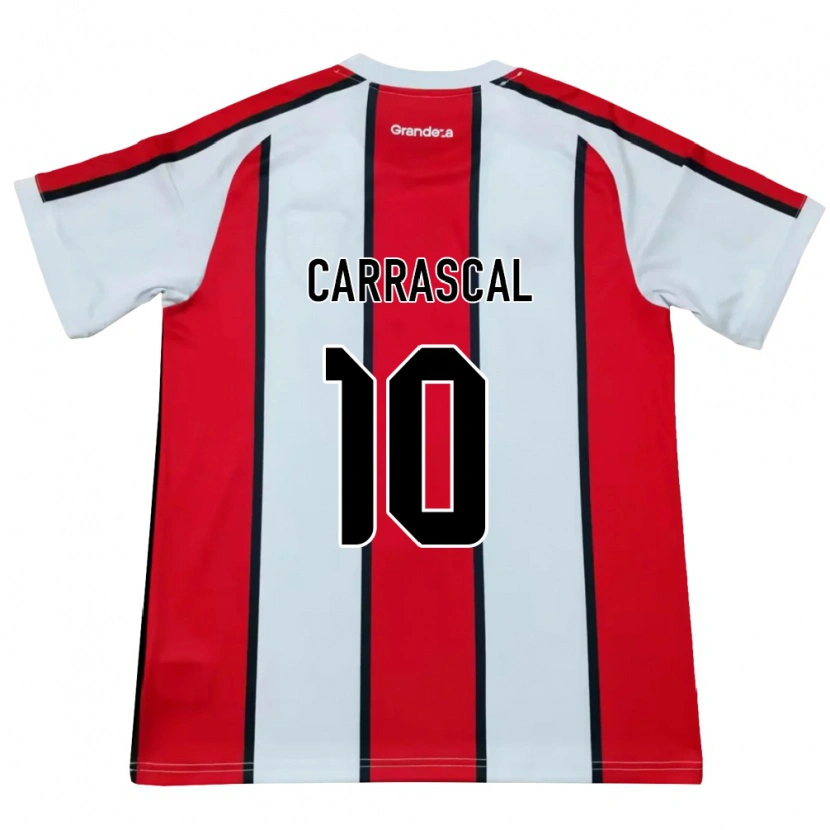 Danxen Hombre Camiseta Jorge Carrascal #10 Blanco Rojo Negro 2ª Equipación 2026/27 La Camisa México