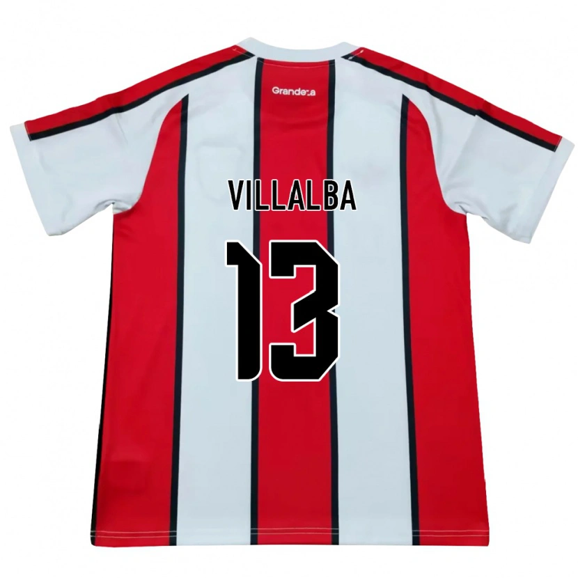 Danxen Hombre Camiseta Jonathan Villalba #13 Blanco Rojo Negro 2ª Equipación 2026/27 La Camisa México