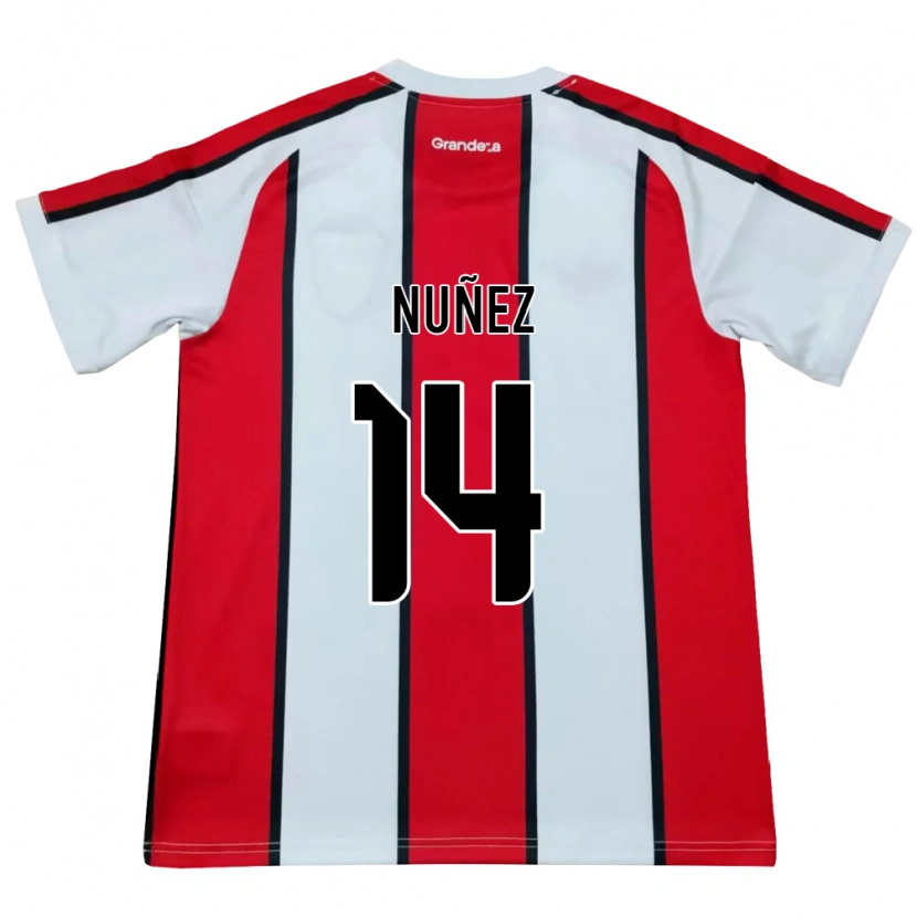 Danxen Hombre Camiseta Elias Nuñez #14 Blanco Rojo Negro 2ª Equipación 2026/27 La Camisa México