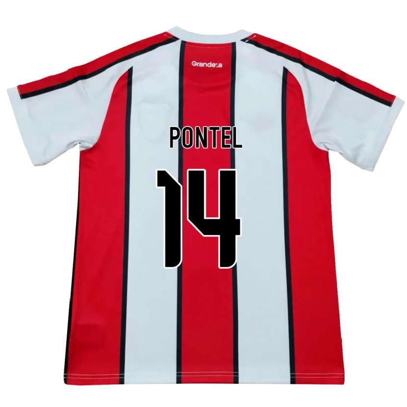Danxen Hombre Camiseta Daniela Pontel #14 Blanco Rojo Negro 2ª Equipación 2026/27 La Camisa México