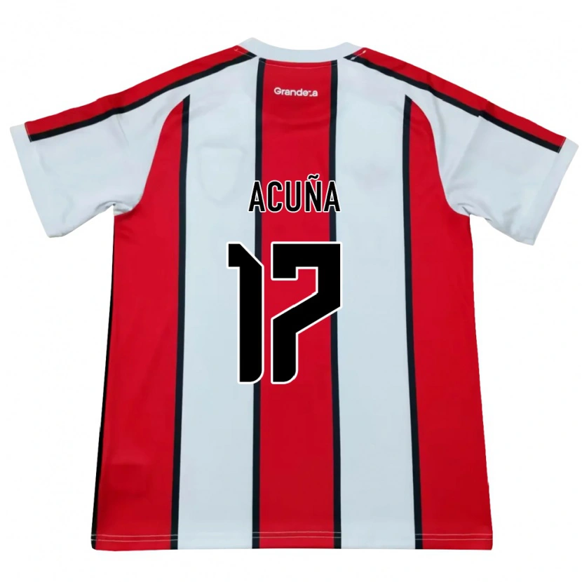 Danxen Hombre Camiseta Ayelén Acuña #17 Blanco Rojo Negro 2ª Equipación 2026/27 La Camisa México