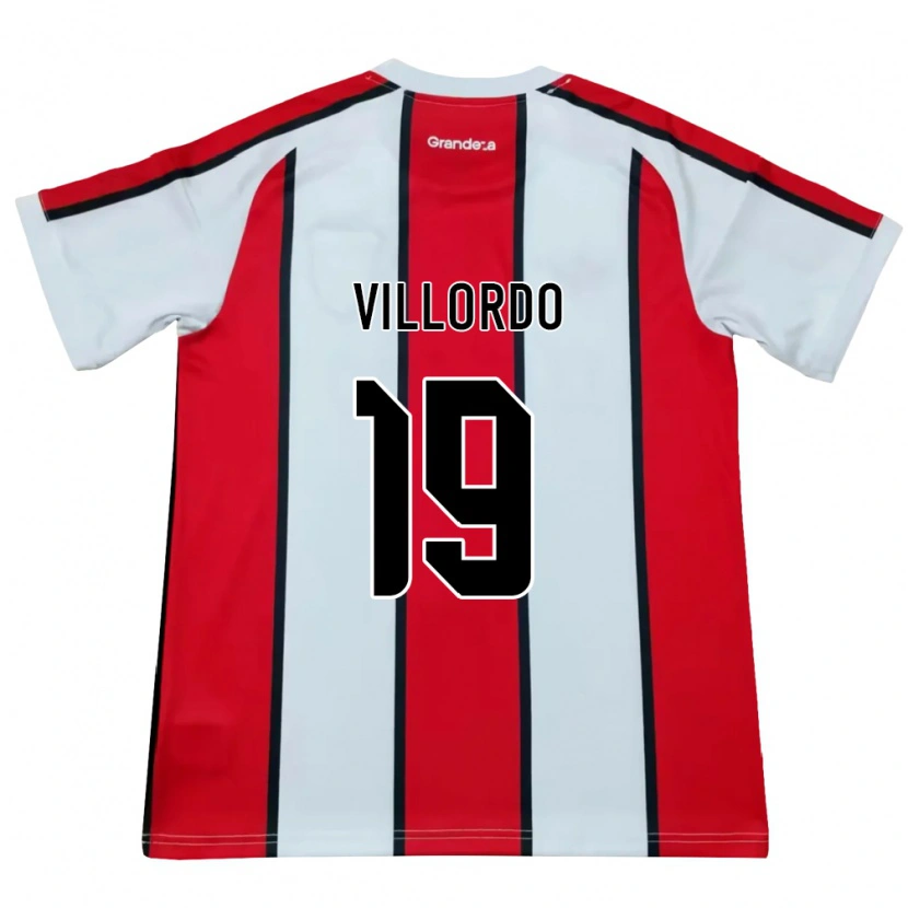 Danxen Hombre Camiseta Juan Villordo #19 Blanco Rojo Negro 2ª Equipación 2026/27 La Camisa México