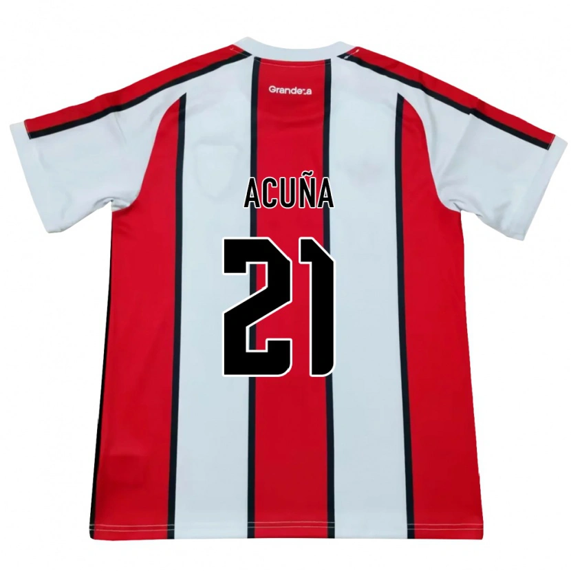 Danxen Hombre Camiseta Marcos Acuña #21 Blanco Rojo Negro 2ª Equipación 2026/27 La Camisa México
