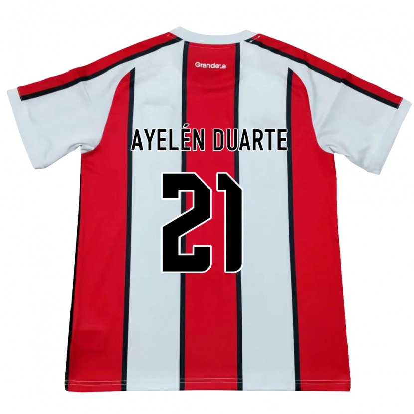 Danxen Hombre Camiseta Camila Ayelén Duarte #21 Blanco Rojo Negro 2ª Equipación 2026/27 La Camisa México