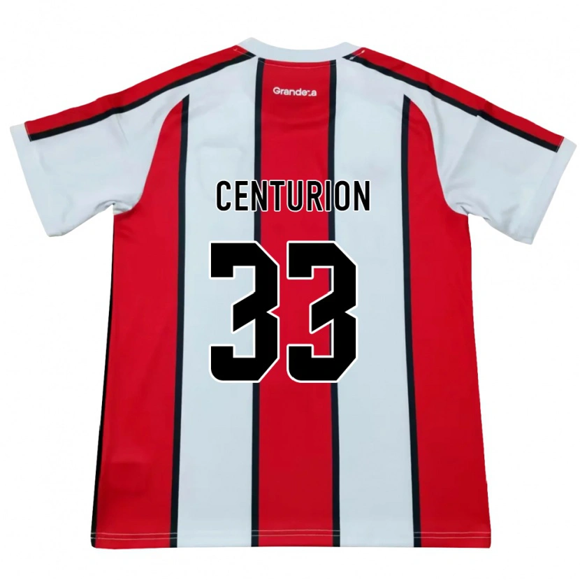 Danxen Hombre Camiseta Ezequiel Centurión #33 Blanco Rojo Negro 2ª Equipación 2026/27 La Camisa México