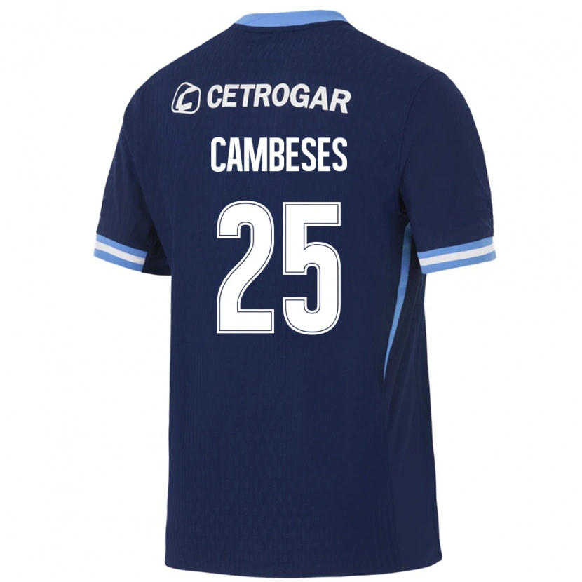 Danxen Hombre Camiseta Facundo Cambeses #25 Azul Real Azul Claro Blanco 2ª Equipación 2026/27 La Camisa México