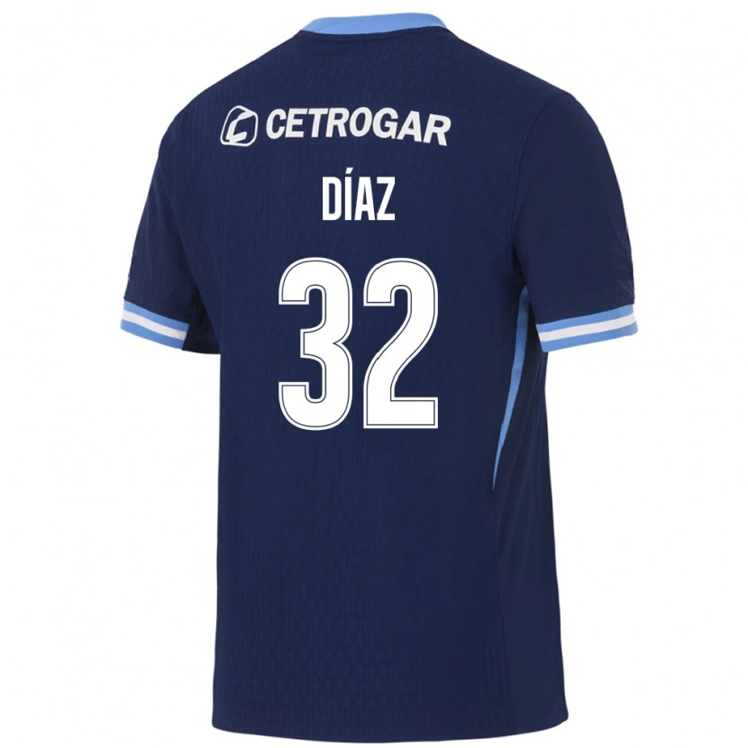 Danxen Hombre Camiseta Lautaro Díaz #32 Azul Real Azul Claro Blanco 2ª Equipación 2026/27 La Camisa México