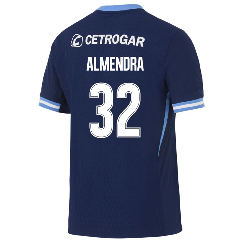 Danxen Hombre Camiseta Agustin Almendra #32 Azul Real Azul Claro Blanco 2ª Equipación 2026/27 La Camisa México