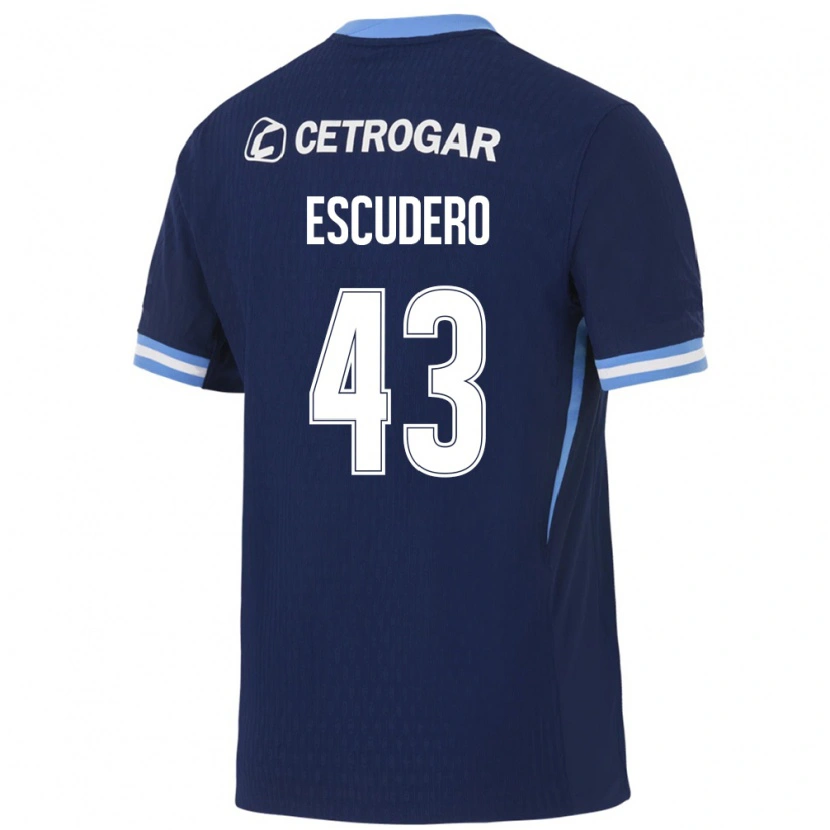 Danxen Hombre Camiseta Gonzalo Escudero #43 Azul Real Azul Claro Blanco 2ª Equipación 2026/27 La Camisa México