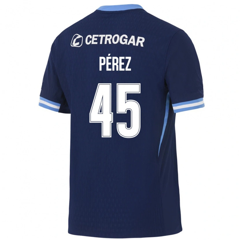 Danxen Hombre Camiseta Ezequiel Pérez #45 Azul Real Azul Claro Blanco 2ª Equipación 2026/27 La Camisa México