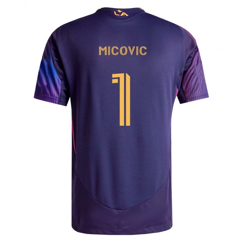 Danxen Hombre Camiseta Novak Mićović #1 Morado Profundo Amarillo 2ª Equipación 2026/27 La Camisa México
