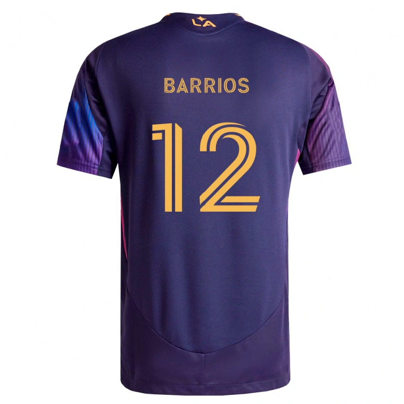 Danxen Hombre Camiseta Michael Barrios #12 Morado Profundo Amarillo 2ª Equipación 2026/27 La Camisa México