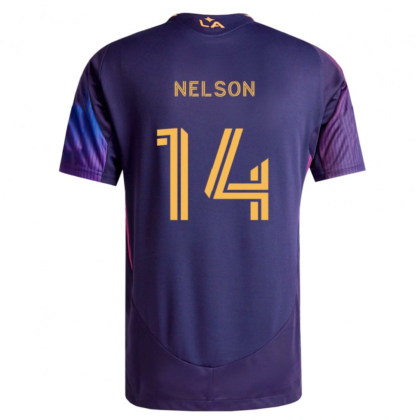 Danxen Hombre Camiseta John Nelson #14 Morado Profundo Amarillo 2ª Equipación 2026/27 La Camisa México