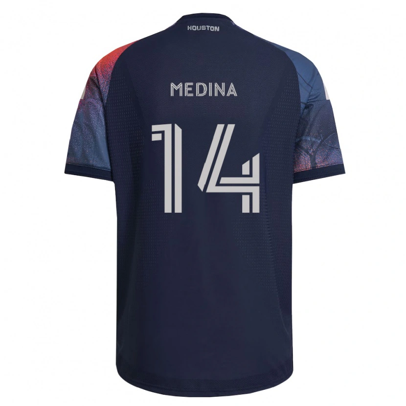 Danxen Hombre Camiseta Jeferson Medina #14 Azul Profundo Blanco Naranja 2ª Equipación 2026/27 La Camisa México