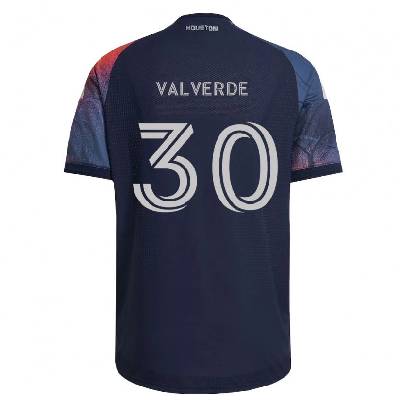 Danxen Hombre Camiseta Jefferson Valverde #30 Azul Profundo Blanco Naranja 2ª Equipación 2026/27 La Camisa México