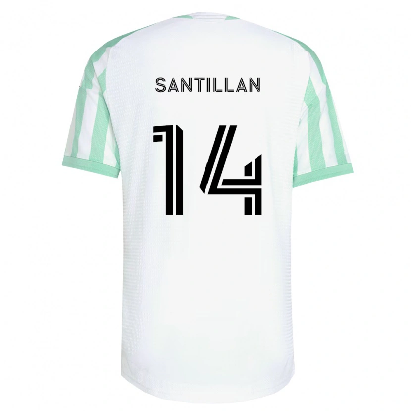 Danxen Hombre Camiseta Jonathan Santillan #14 Verde Claro Negro Blanco 2ª Equipación 2026/27 La Camisa México