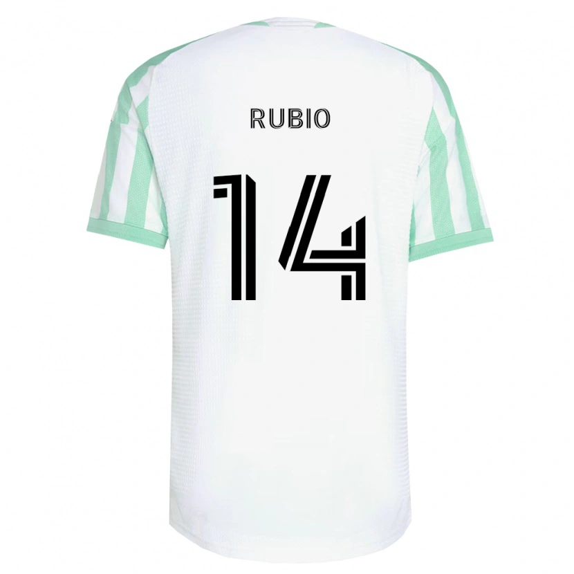 Danxen Hombre Camiseta Diego Rubio #14 Verde Claro Negro Blanco 2ª Equipación 2026/27 La Camisa México