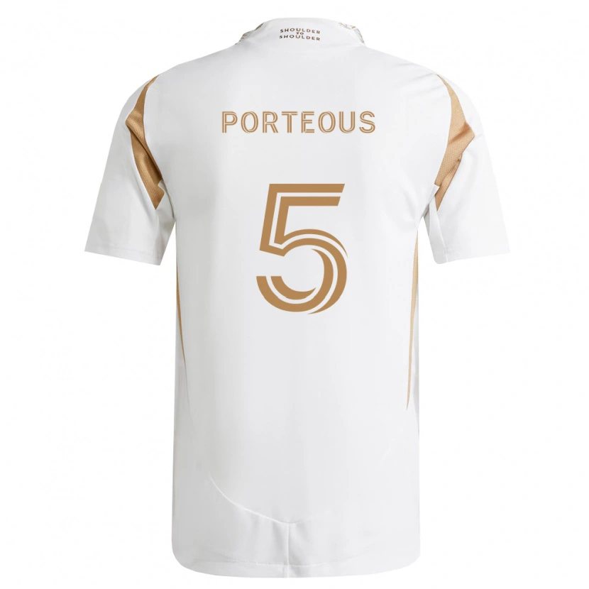 Danxen Hombre Camiseta Ryan Porteous #5 Blanco Marrón 2ª Equipación 2026/27 La Camisa México