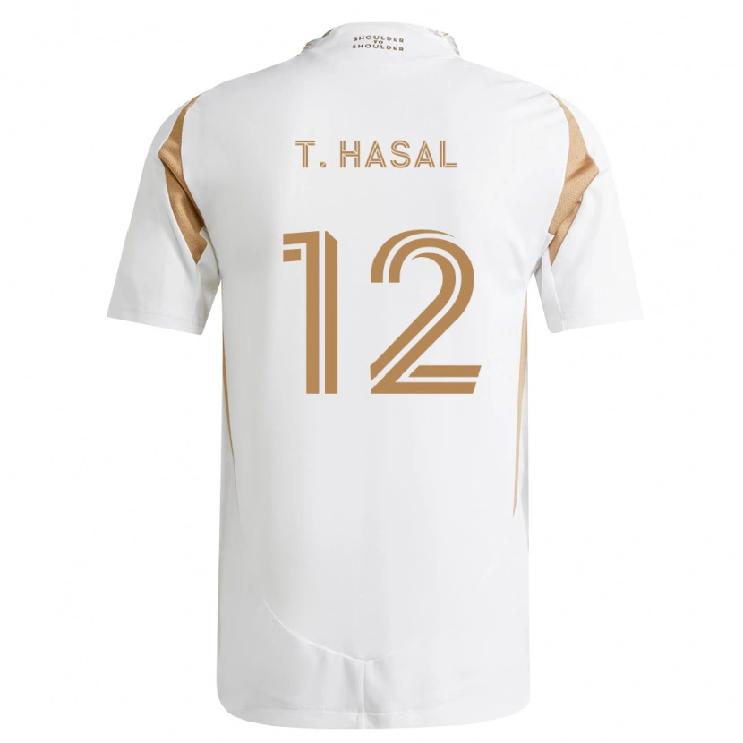 Danxen Hombre Camiseta Thomas Hasal #12 Blanco Marrón 2ª Equipación 2026/27 La Camisa México