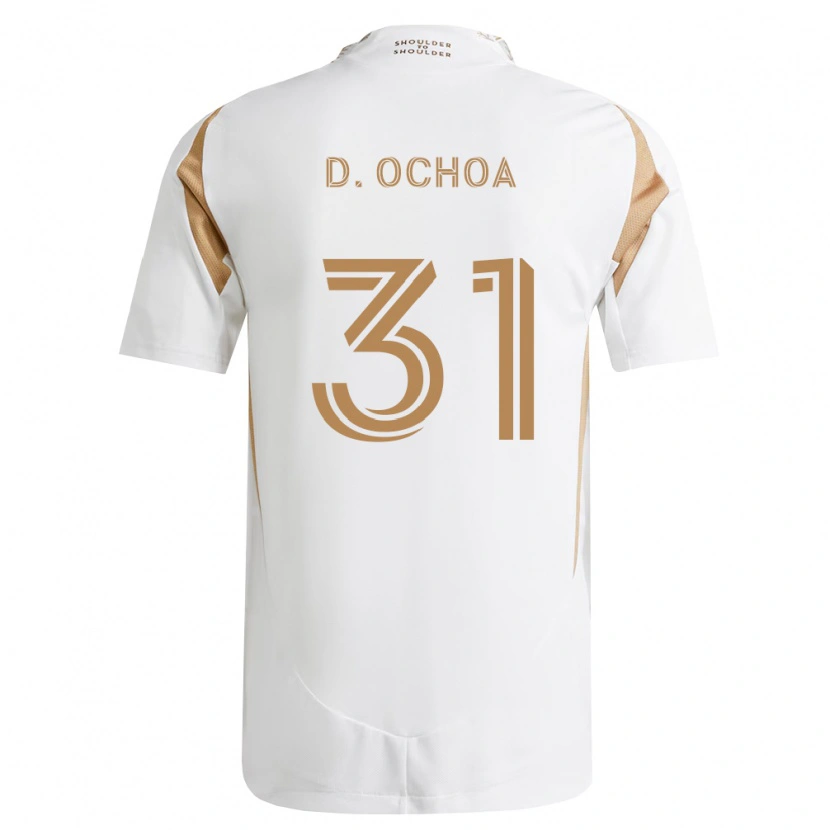 Danxen Hombre Camiseta David Ochoa #31 Blanco Marrón 2ª Equipación 2026/27 La Camisa México