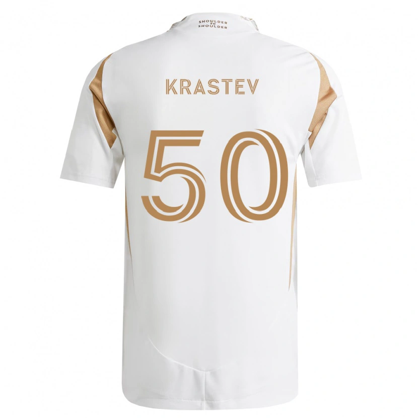 Danxen Hombre Camiseta Filip Krastev #50 Blanco Marrón 2ª Equipación 2026/27 La Camisa México