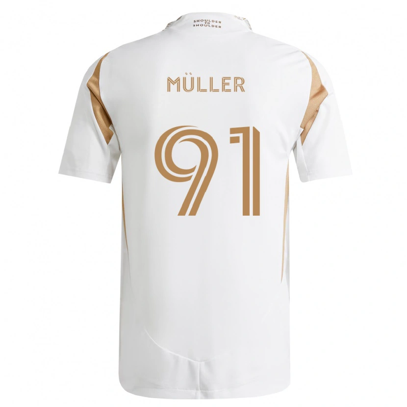 Danxen Hombre Camiseta Luis Müller #91 Blanco Marrón 2ª Equipación 2026/27 La Camisa México