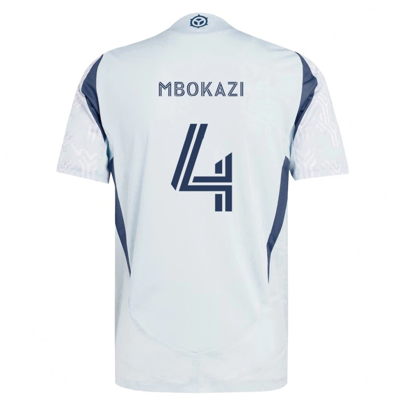 Danxen Hombre Camiseta Mbekezeli Mbokazi #4 Azul Gris Blanco 2ª Equipación 2026/27 La Camisa México
