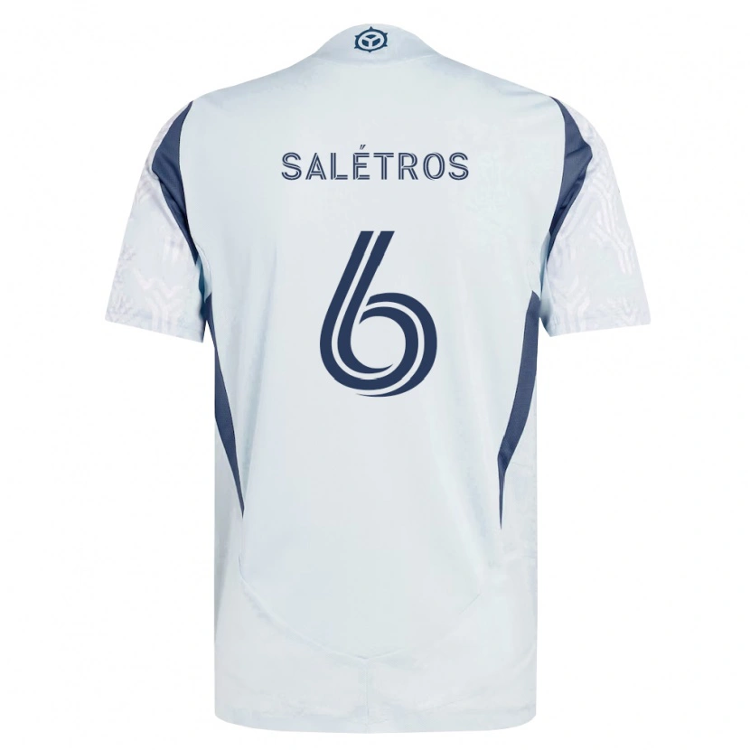 Danxen Hombre Camiseta Anton Salétros #6 Azul Gris Blanco 2ª Equipación 2026/27 La Camisa México