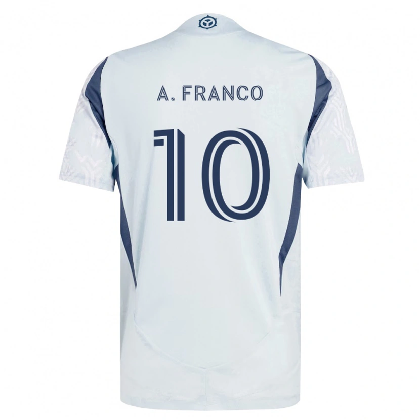 Danxen Hombre Camiseta André Franco #10 Azul Gris Blanco 2ª Equipación 2026/27 La Camisa México