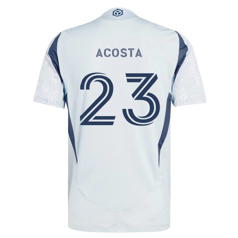 Danxen Hombre Camiseta Kellyn Acosta #23 Azul Gris Blanco 2ª Equipación 2026/27 La Camisa México