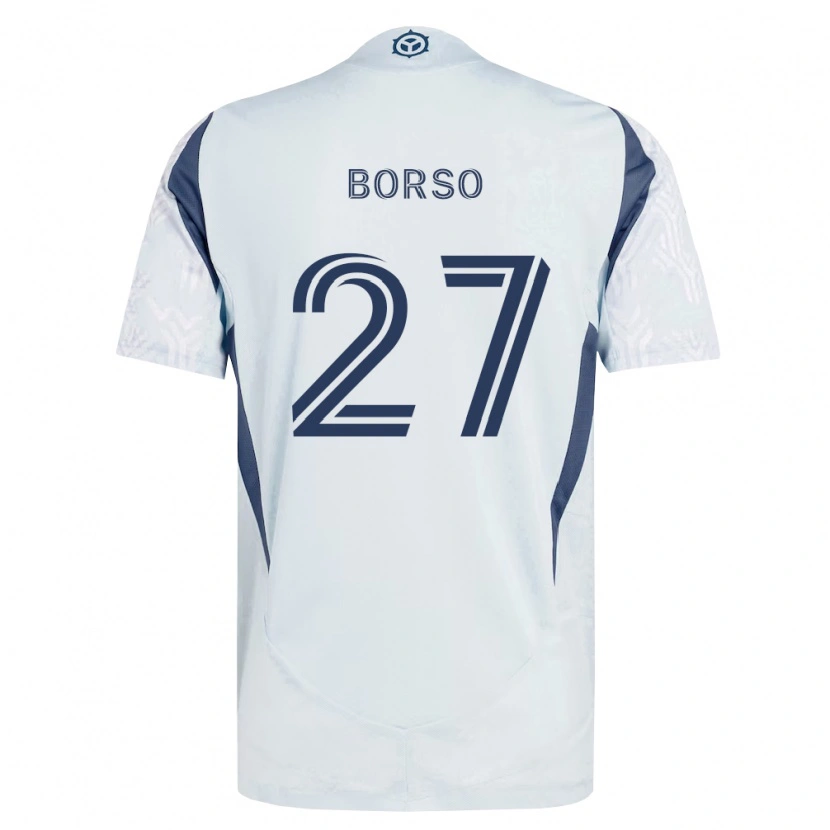 Danxen Hombre Camiseta Dylan Borso #27 Azul Gris Blanco 2ª Equipación 2026/27 La Camisa México