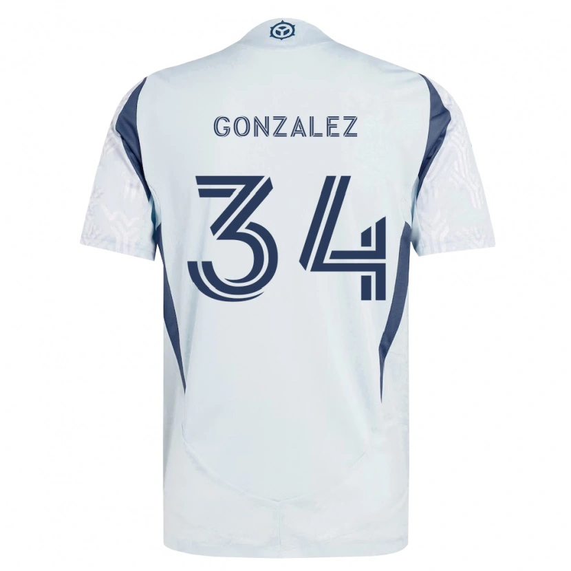 Danxen Hombre Camiseta Omar González #34 Azul Gris Blanco 2ª Equipación 2026/27 La Camisa México