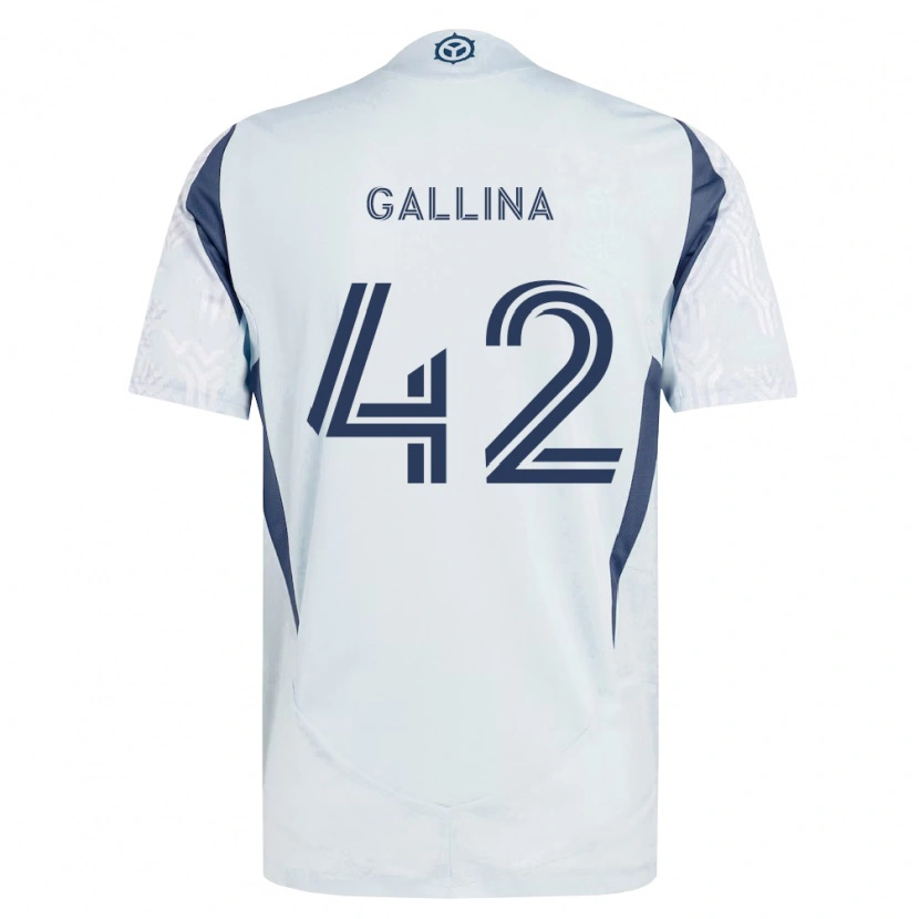 Danxen Hombre Camiseta Henrique Gallina #42 Azul Gris Blanco 2ª Equipación 2026/27 La Camisa México