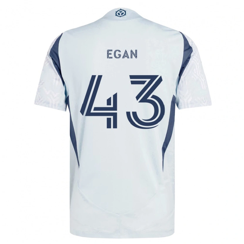 Danxen Hombre Camiseta Noah Egan #43 Azul Gris Blanco 2ª Equipación 2026/27 La Camisa México