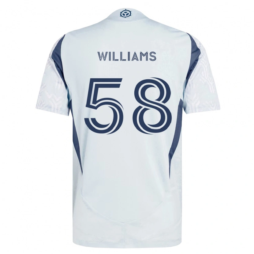 Danxen Hombre Camiseta Brody Williams #58 Azul Gris Blanco 2ª Equipación 2026/27 La Camisa México
