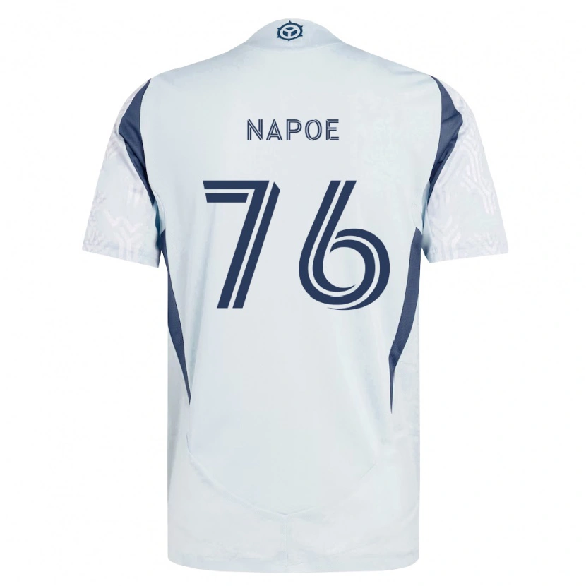 Danxen Hombre Camiseta Milan Napoe #76 Azul Gris Blanco 2ª Equipación 2026/27 La Camisa México