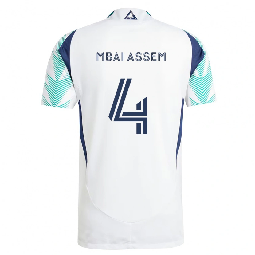 Danxen Hombre Camiseta Chris Mbaï-Assem #4 Blanco Azul Marino Verde Claro 2ª Equipación 2026/27 La Camisa México