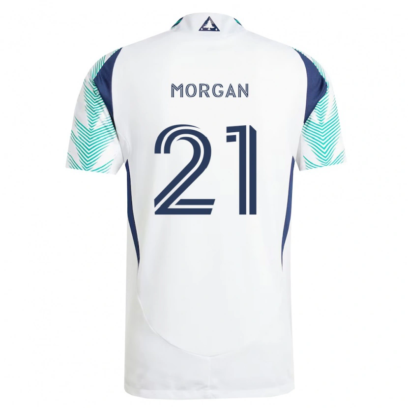 Danxen Hombre Camiseta Myles Morgan #21 Blanco Azul Marino Verde Claro 2ª Equipación 2026/27 La Camisa México