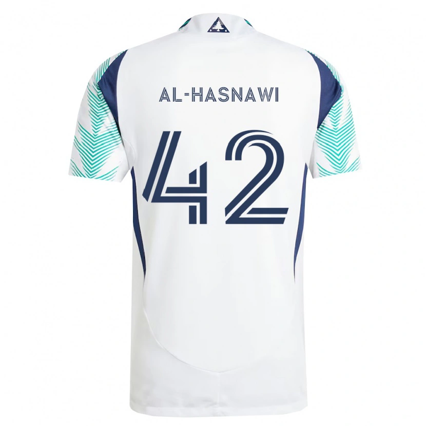 Danxen Hombre Camiseta Moshtaba Al-Hasnawi #42 Blanco Azul Marino Verde Claro 2ª Equipación 2026/27 La Camisa México