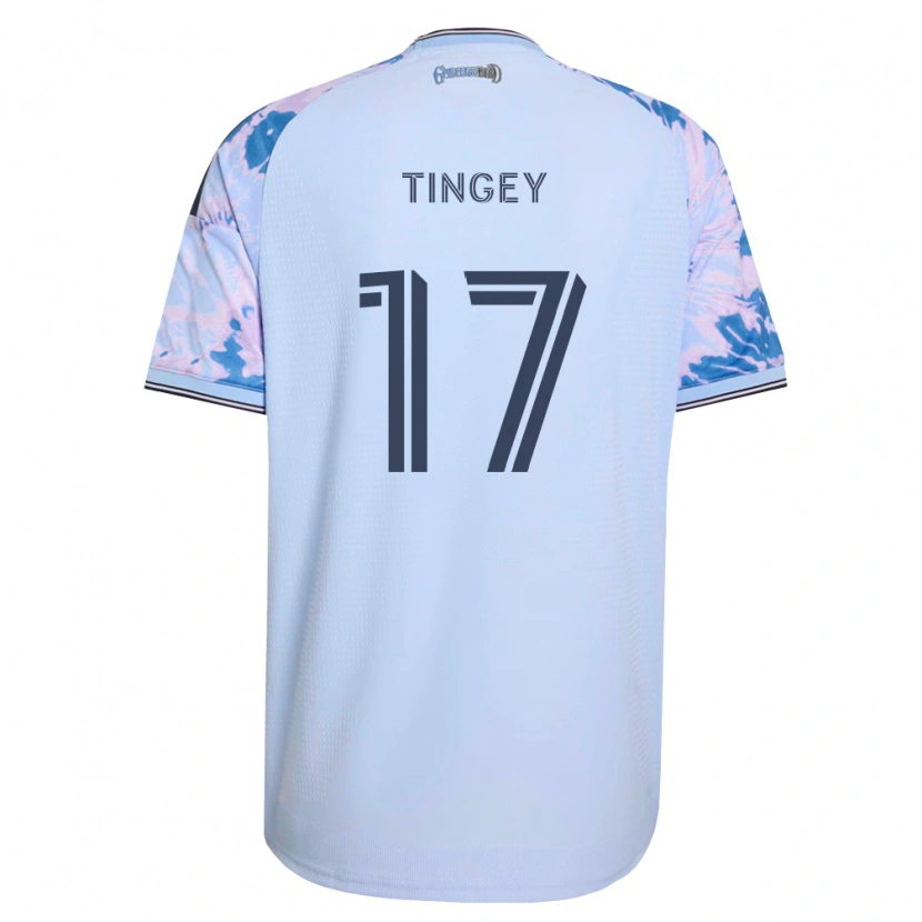 Danxen Hombre Camiseta Keegan Tingey #17 Azul Real Blanco Negro 2ª Equipación 2026/27 La Camisa México